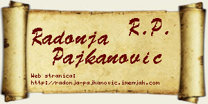 Radonja Pajkanović vizit kartica